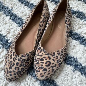 Toms Leopard Print Flats W9.5